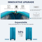 20" 28" Expandable Hard Case Luggage Sets 2 Piece (Caribbean Blue / Expandable 2-Piece Set(20/28))
