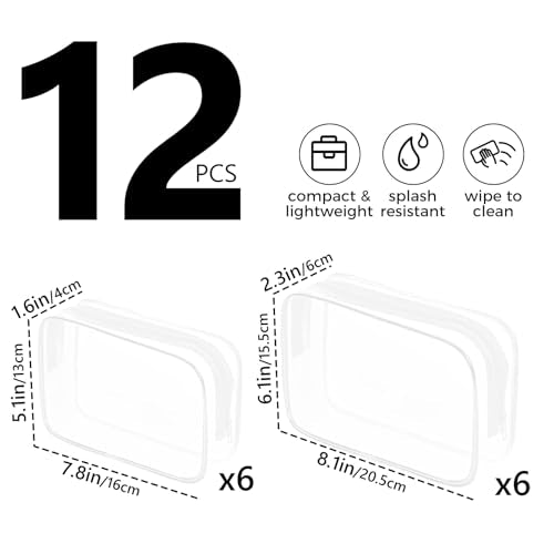 Clear Makeup Bag (12 Packs White)