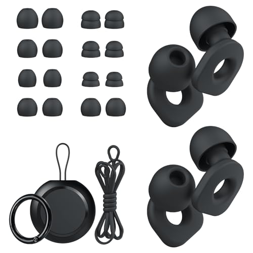 2 Pairs of Ear Plugs for Sleeping (Black)