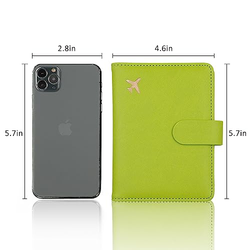 Premium Leather Passport Holder Covers Case (AU-Grass green)