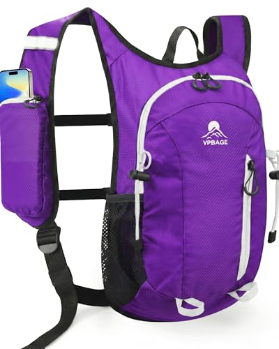 Foldable Small Hiking Backpack with 3 Strap Pockets (Purple)