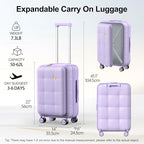 20 Inch Expandable Carry On Luggage Airline Approved (20 inch / Purple)
