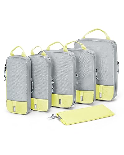 6 Set Compression Packing Cubes for Travel (Sunray Yellow / Set of 6)