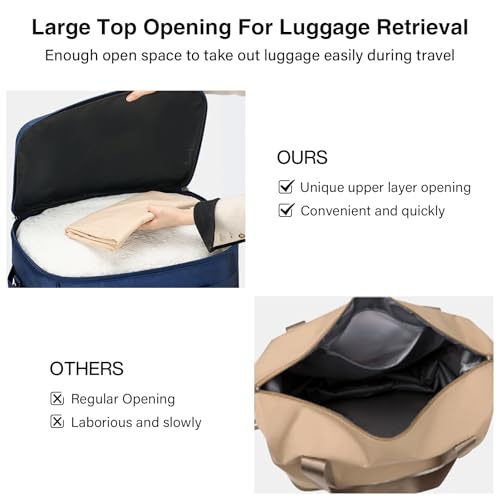 Expandable Luggage Bags for Travel Collapsible Suitcase with Wheels (Blue)