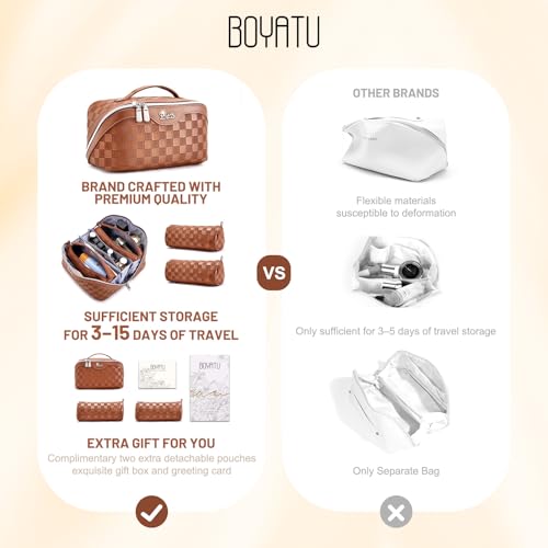 Travel Makeup Bag Organizer (01-F-Brown)