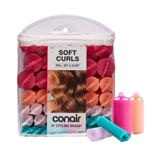 Hair Rollers for Heatless Curls Overnight (1 Count (Pack of 48) / Assorted)