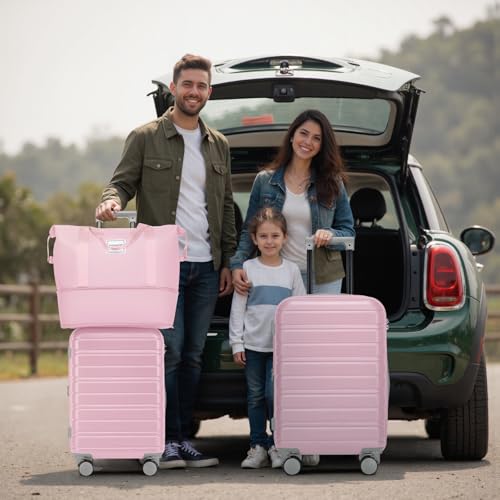 Luggage Sets 6 Piece (Pink / 6 Piece Set (18/20/24/28/DB/TB))