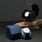 Single Watch Box Blue Hexagonal (Blue / 1-Slot)