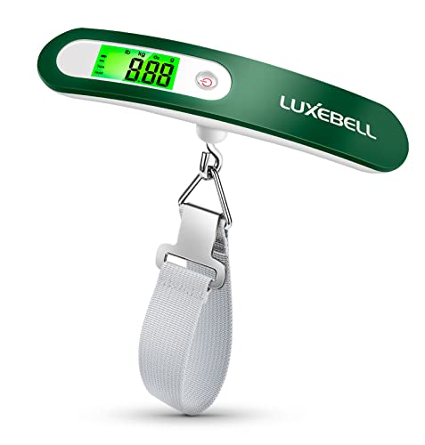 Digital Luggage Scale Vacation Travel Essentials Accessories Gifts for Traveler Portable Suitcase Handheld Weight Scale 110 lbs Hanging Baggage Travel Must Haves (Green)