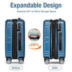 Carry On Luggage 22x14x9 Airline Approved (Sapphire)