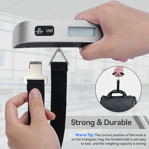Luggage Scale Dr.meter Travel Essentials Luggage Weight Scale Backlight LCD (1 * Silver)