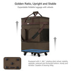 Expandable Collapsible Luggage with Wheels Suitcase (Coffee-1)