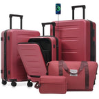 Luggage Sets 5 Piece Front Open (3-piece Set(20/24/28) / Red(20 top-open))