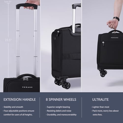 Underseat Carry On Luggage with Wheels (Black / Basic Underseat)