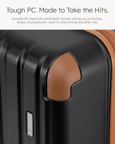 Luggage Lightweight and Durable Hardshell (Caramel Black2.0 / M(24in))