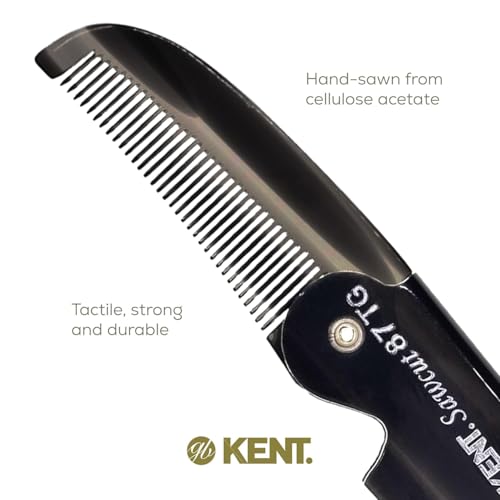 87T Black Graphite Handmade Folding Pocket Comb for Men (Pack of 3 / Graphite)