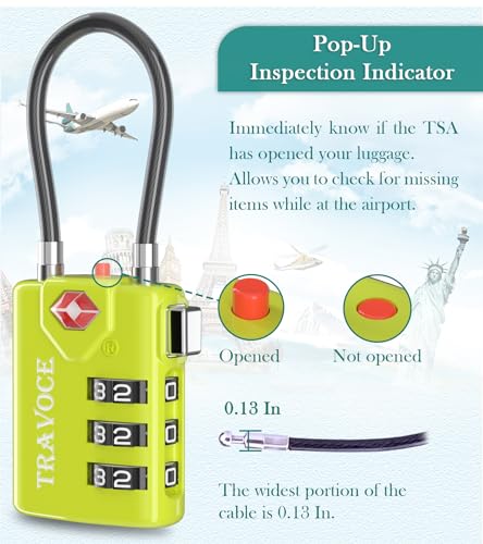 TSA Approved Luggage Locks (1.4*0.72*3.54 in / 3 Color Pack)
