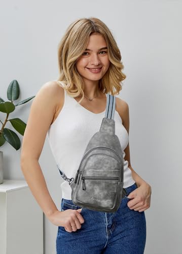 Sling Bag Crossbody Bags for Women Small Cross Body Bag Fanny Packs Chest Sling Purse for Daily Travel Leisure Sport (2-2 Dark Grey)