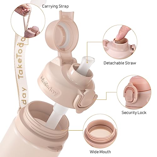 Collapsible Water Bottles with Straw for Travel (Desert Sand)