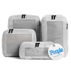 Compression Packing Cubes for Travel (4-Pack / Light Grey)