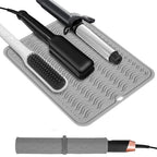 Heat Resistant Mat Oversize Curling Iron Mat Silicone Hot Hair Tools Mat for Hair Straightener (Gray)