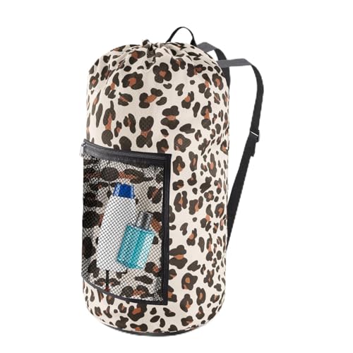 Laundry Bag Backpack (1Pack / Leopard Print)
