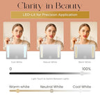 Lighted Makeup Case with Mirror + 10x Mini Mirror (White)