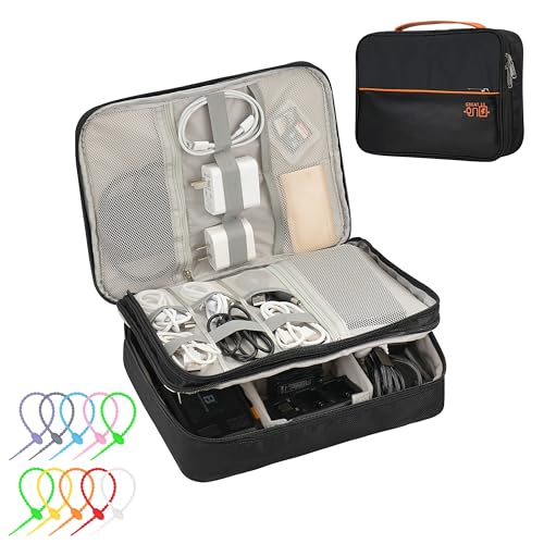 Electronics Accessories Organizer Bag (Classic-two Layers-black)