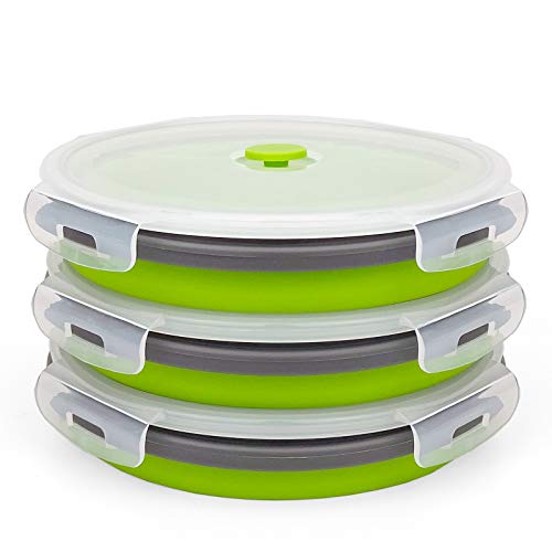 1200ml Large Collapsible Meal Prep Containers (green)