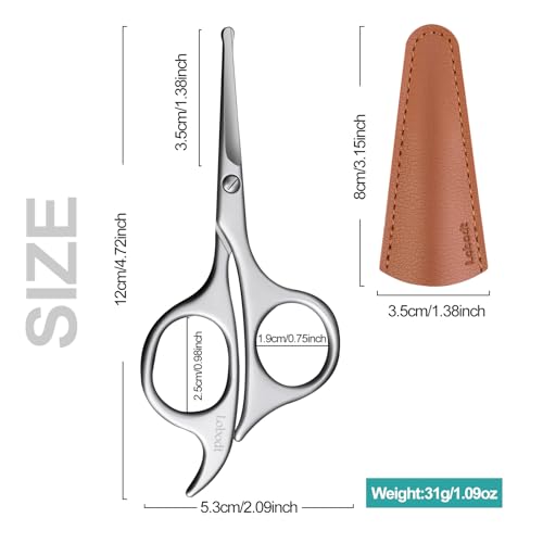 4.7" Stainless Steel Nose Hair Scissors (Matte Silver)