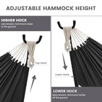 Lazy Daze Portable Hammock with Stand (Black Frame- Deep Gray)