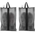 2 Pack Shoe Bags for Travel (Black / Medium)