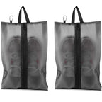 2 Pack Shoe Bags for Travel (Black / Medium)