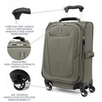 Maxlite 5 Softside 2pc Set Expandable Carry On Luggage with 4 Spinner Wheels (2-Piece Set (21/Tote) / Slate Green)