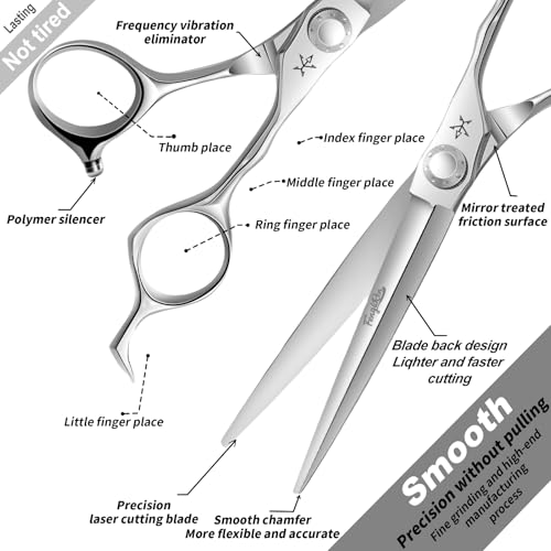 High end Professional Extremely Very Sharp Barber Hair Cutting Scissors Hairdresser Shears For Hair 6.5 Inch Haircut Scissor Made Of Stainless Steel Alloy For Hairdressing Salon and Home Use (Sword Shears / 6.5 Inch)
