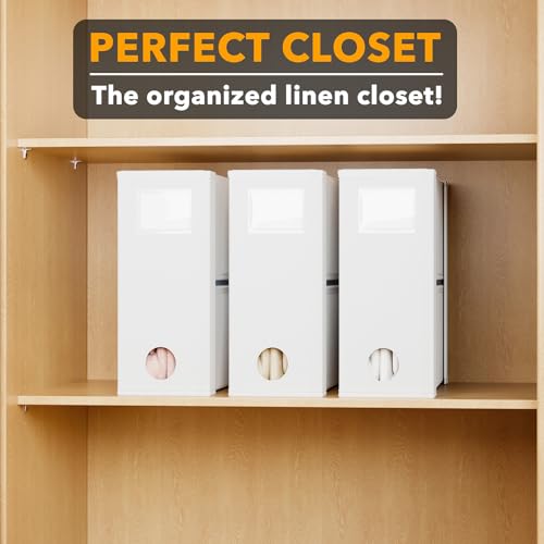 3 Pack Bed Sheet Organizers and Storage (3 Pack / White)