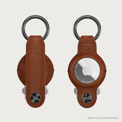 KeySmart Air AirTag Keychain Key Holder (Genuine Leather)