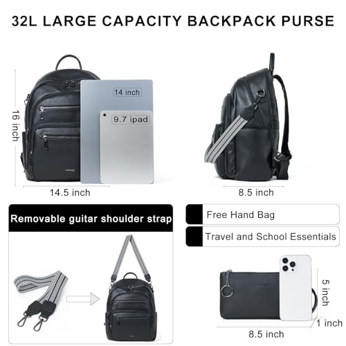 Backpack Purse for Women Laptop Backpack (Style1-black)
