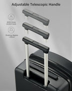 Carry on Luggage Airline Approved 20" Expandable Hardside Suitcase (Jet Black / 20 Inch EXT)