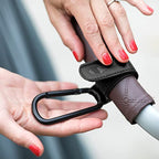 Vegan Leather Stroller Hooks for Bags (Vegan leather black)