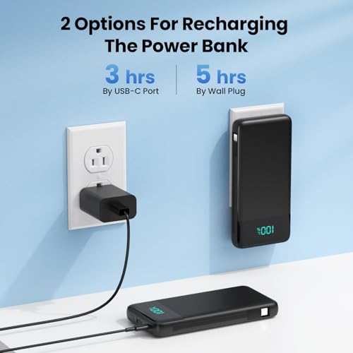 Portable Charger for iPhone with Built (Black)