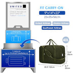 Carry on luaggage 22x14x9 Airlines Approved Foldable Carry on Bag Travel Duffel Packable Duffle Overnight for Women and Men 40L (Z-Army Green / 40L)