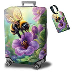Luggage Cover Plus (Bee Purple Flowers / L)