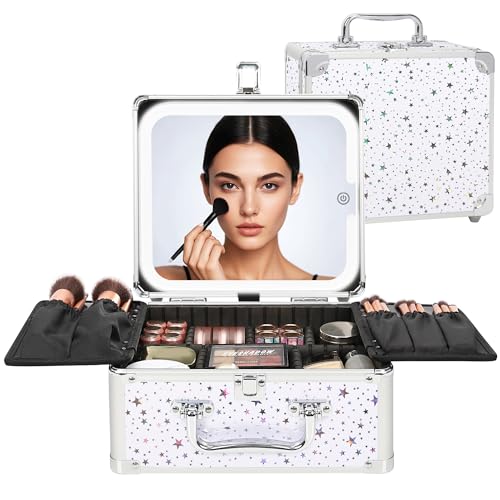 Makeup Bag with LED Mirror (White / Small)