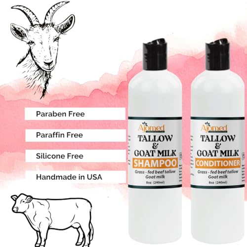 Beef Tallow & Goat Milk Shampoo and Conditioner Set (Shampoo & Conditioner 8 Oz)
