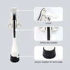 4 Stoppers 4 in White Kickdown Door Stopper for Bottom of Door (White / 4 INCH X 4 PACK)