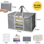 2 Pack Oversized Moving Bags with Reinforced Handles (2-Pack / Grey-window)