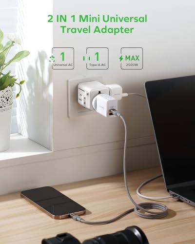 Mini Universal Travel Adapter for US (12W / White)