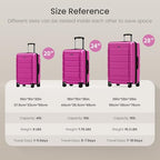 G Series Luggage set 3pcs (Megenta / 3-Piece Set (20/24/28in))