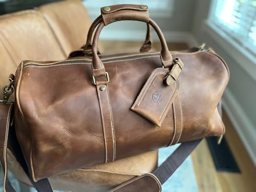 Mullis Mercantile Leather Weekender Bag (22 inch Vintage Leather Duffle)